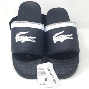 Lacoste Men's Dark Blue/White Fraisier Slides